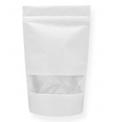 Sachet  Kraft Blanc fenêtre zip