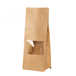 Box Pouch Kraft Brun fenêtre