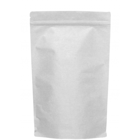 Doypack® Papier Kraft Alu Blanc avec zip